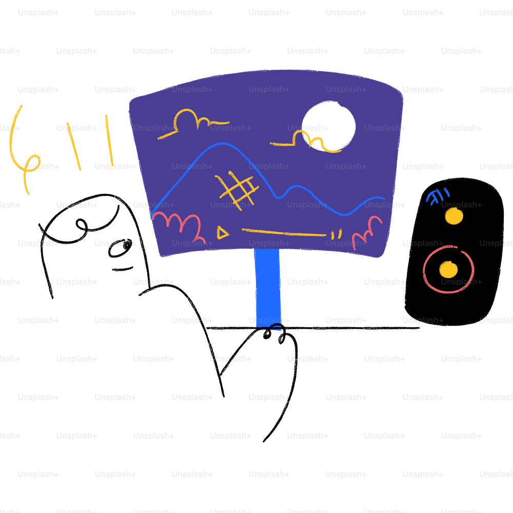 A drawing of a person holding a sign