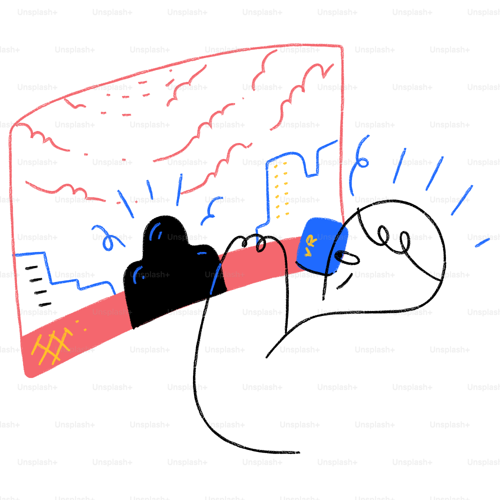 A drawing of a person holding a cell phone