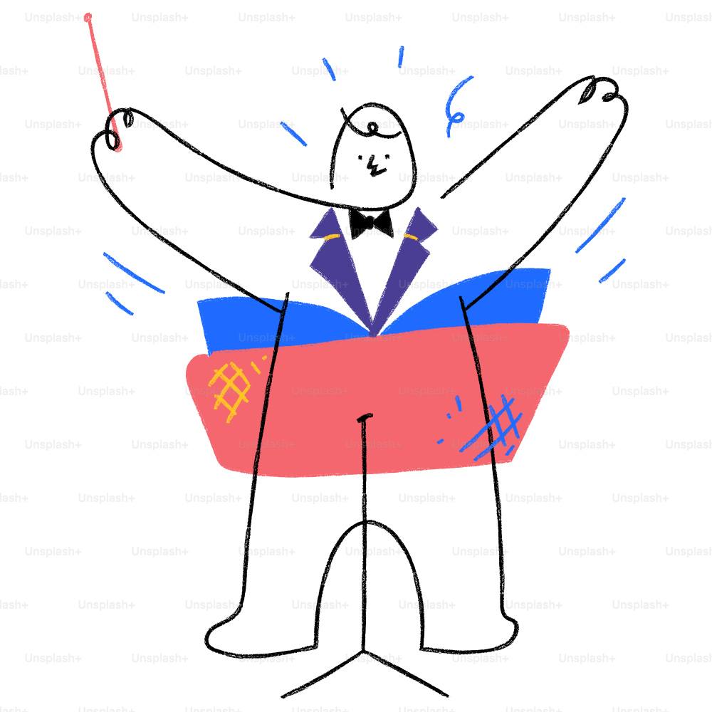 Dibujo de un hombre con traje y pajarita