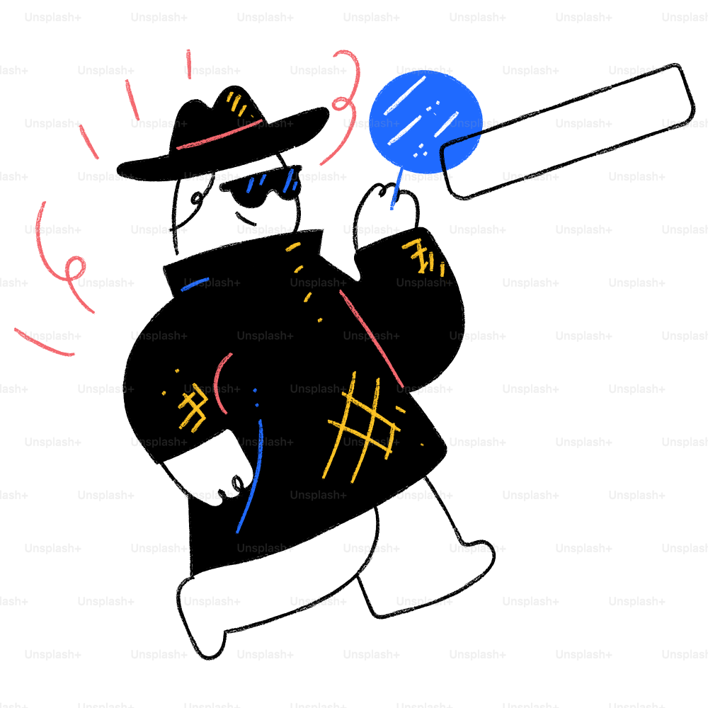 Un dessin d’un homme avec une batte de baseball