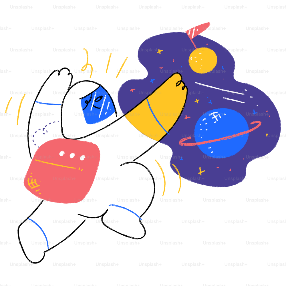 Un dibujo de un transbordador espacial con un cohete en él