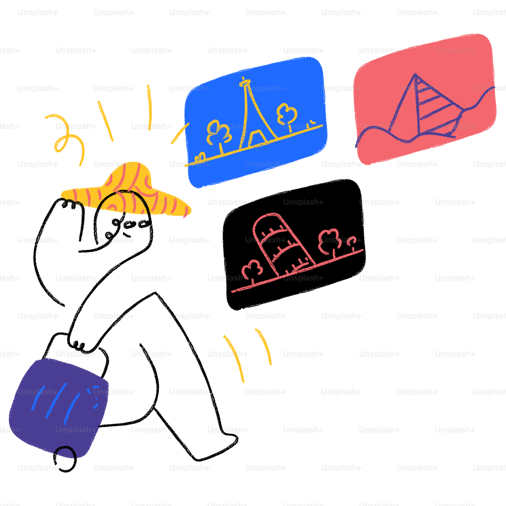 A drawing of a person sitting on the ground