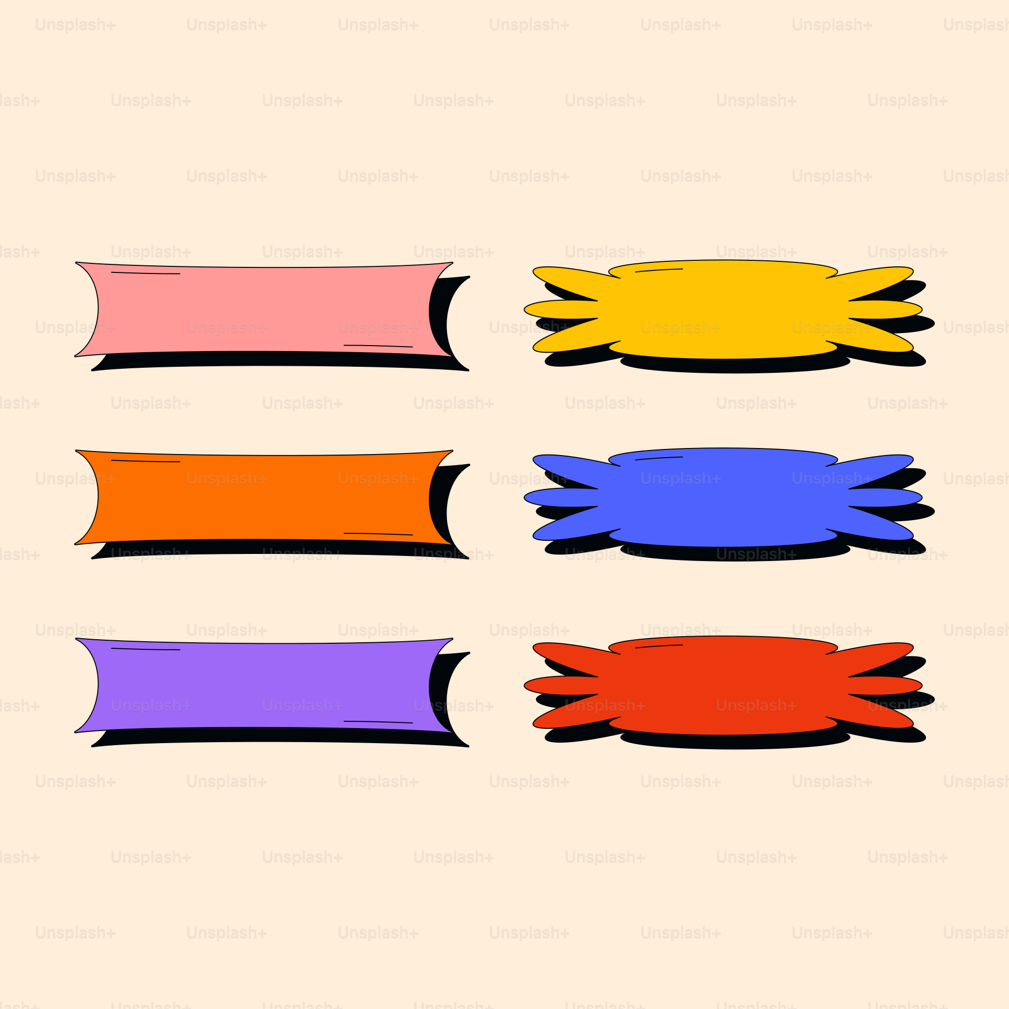 Un gruppo di nastri di diversi colori su sfondo bianco