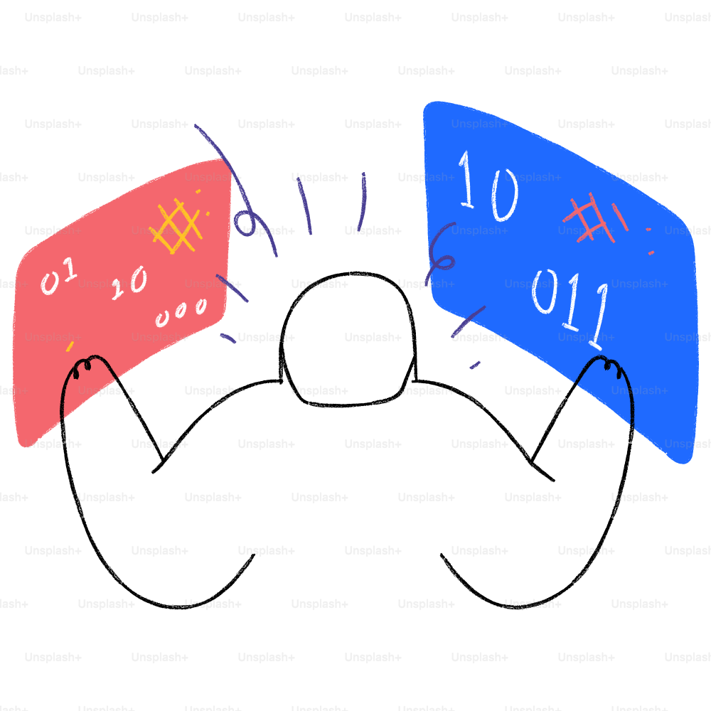 A drawing of a man's back and shoulders with two different numbers on them
