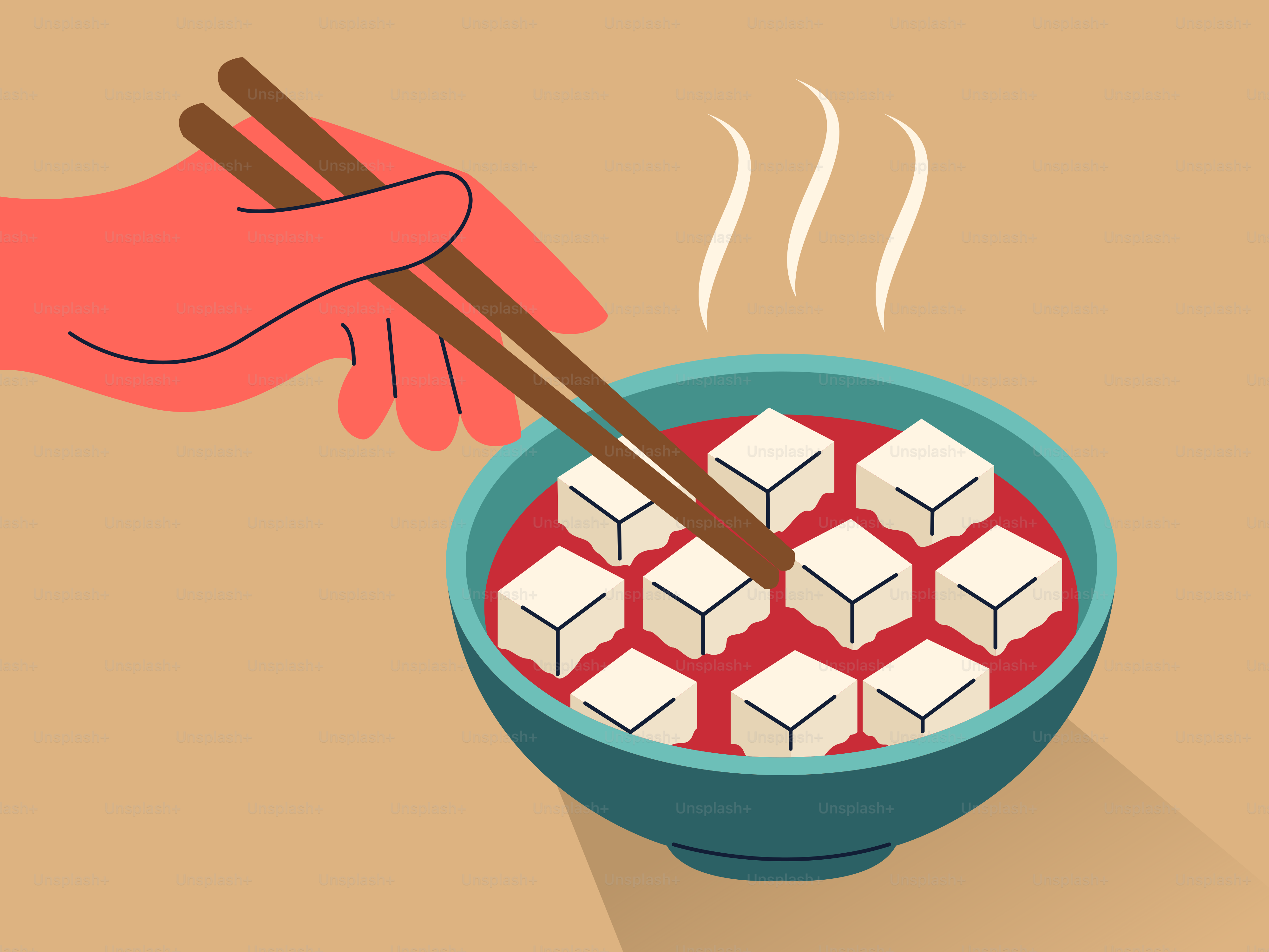 A person holding chopsticks over a bowl of food
