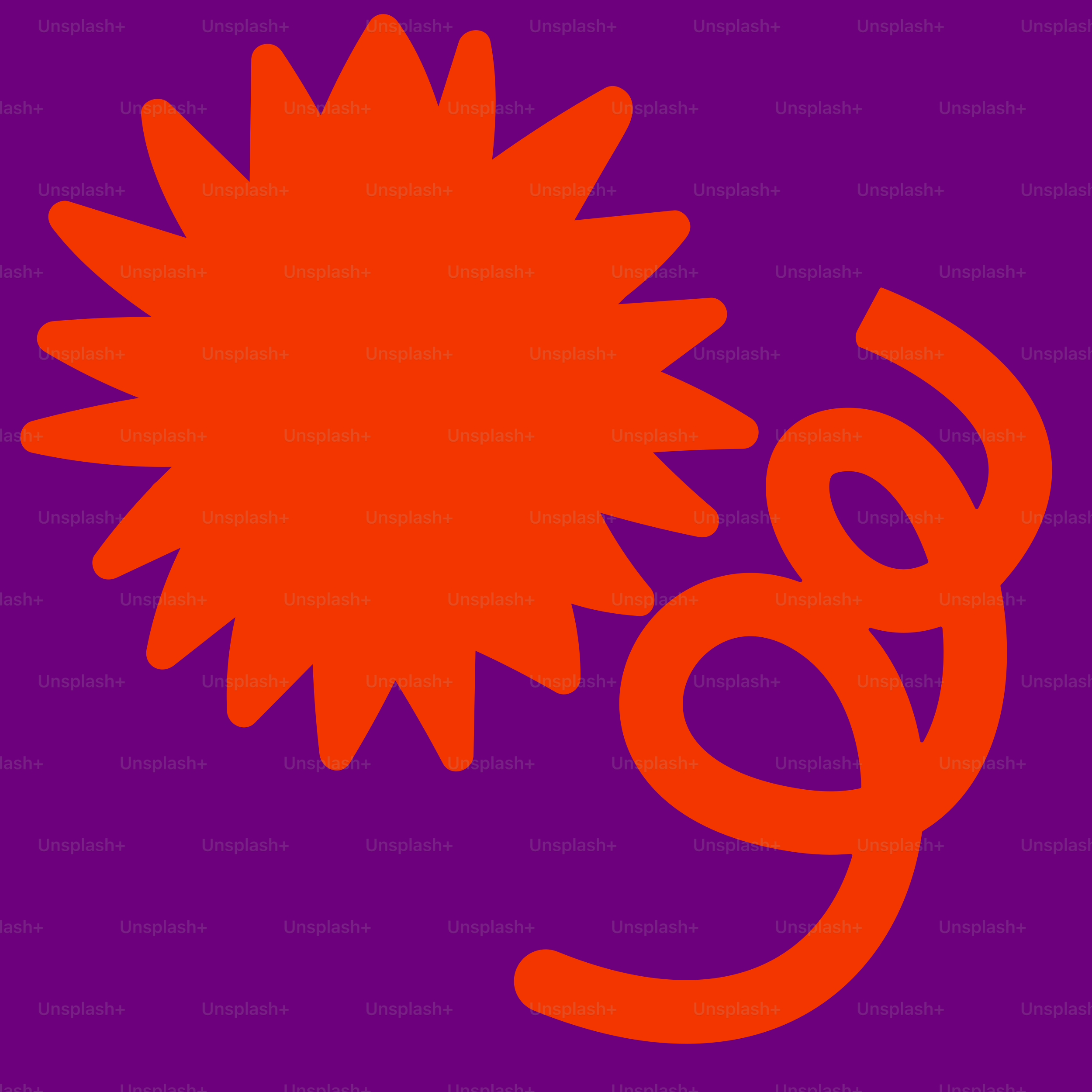 A purple and red square with a sun on it