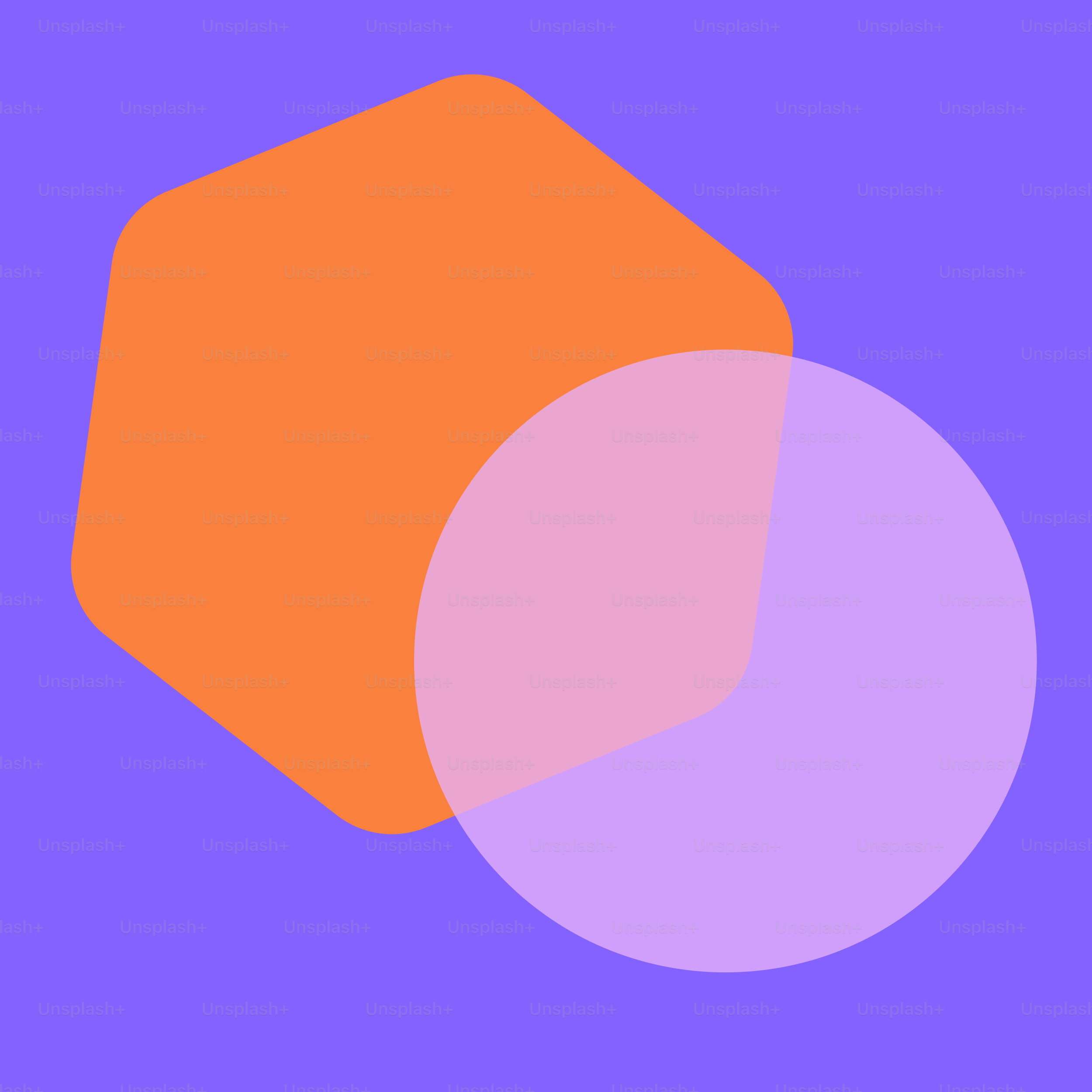 Un fond violet avec un objet hexagonal orange