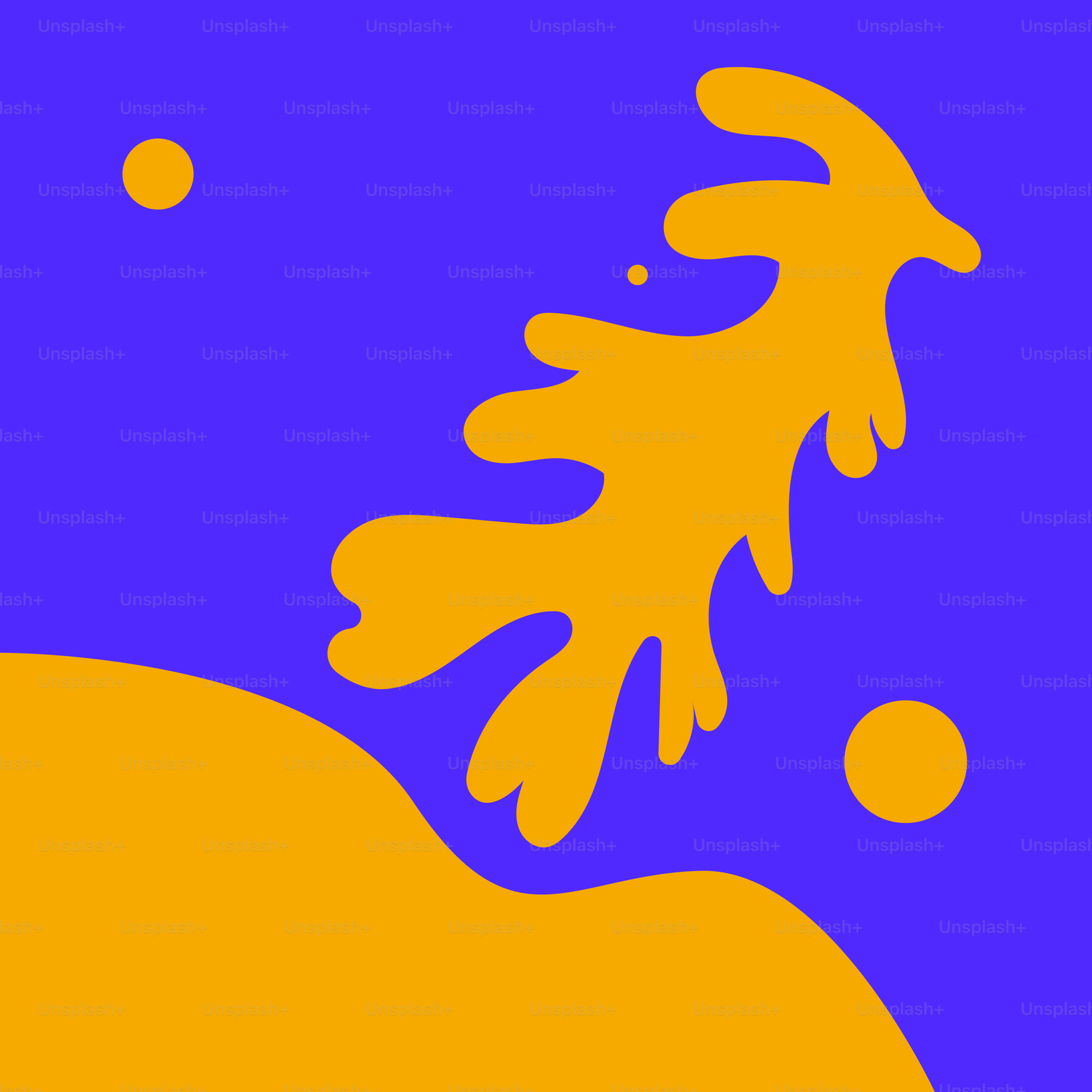 Un fond orange et violet avec une feuille et des bulles