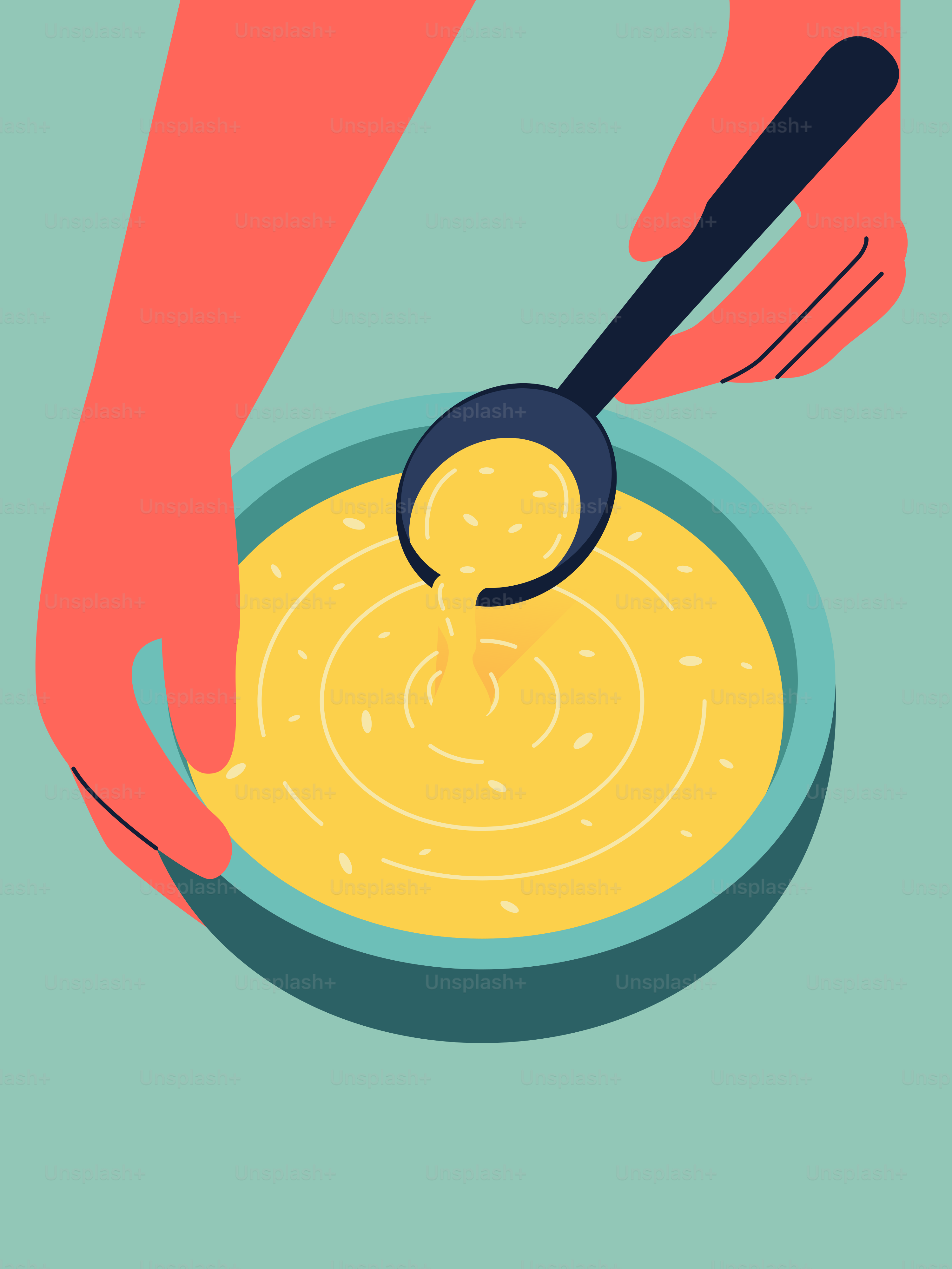 A person holding a bowl of food with a spoon