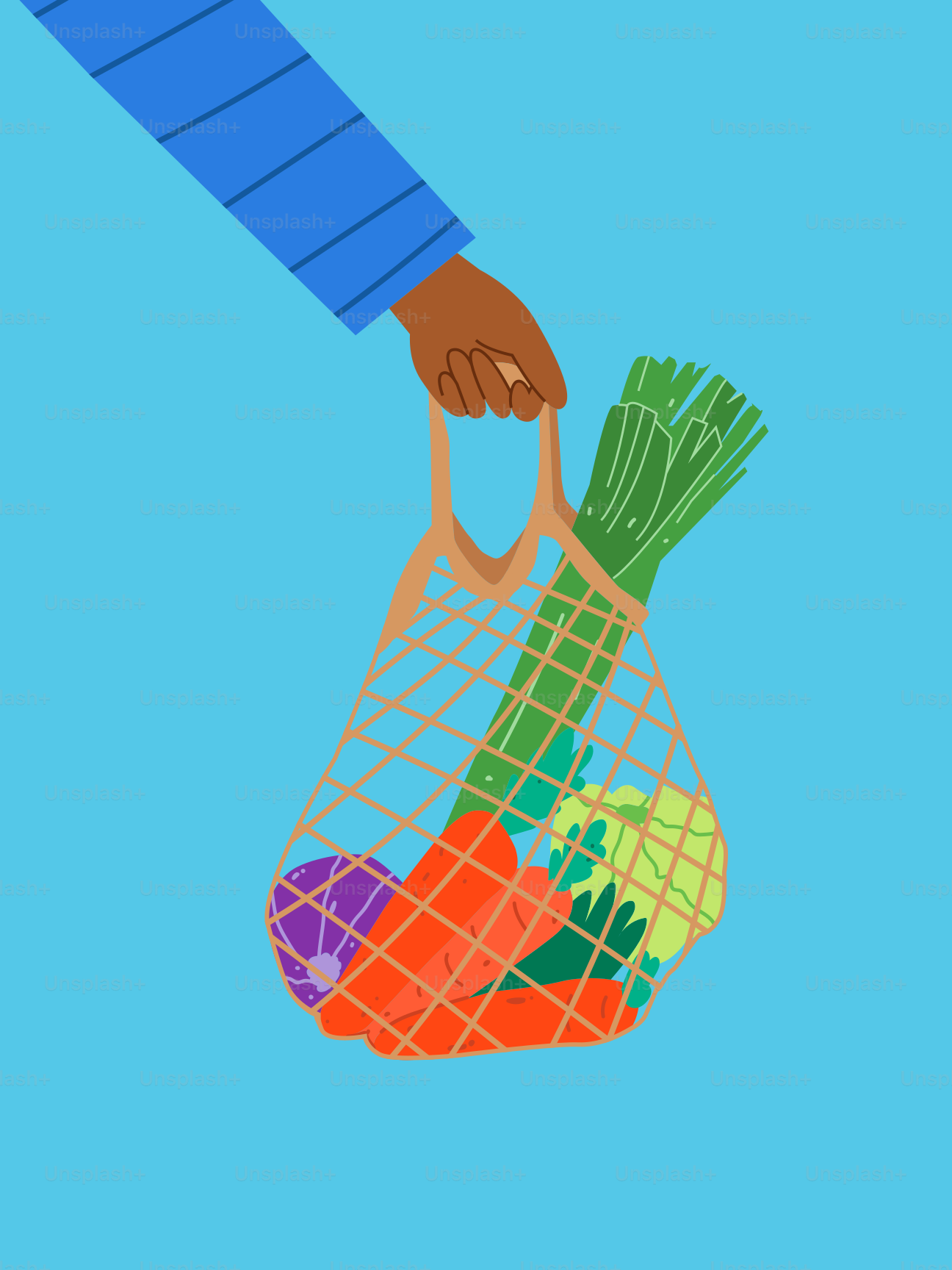 Eine Person, die eine Tüte voller Gemüse hält