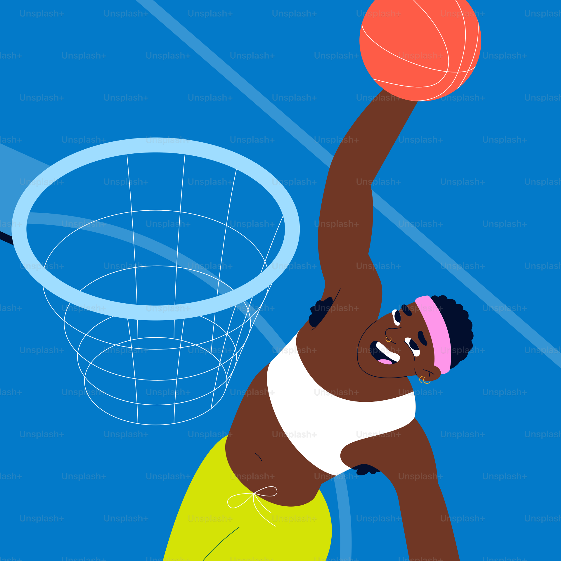 A man dunking a basketball into a hoop