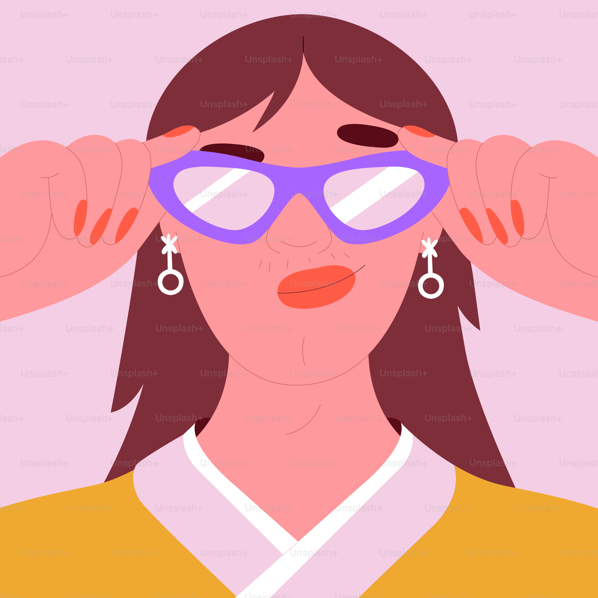 Una mujer con gafas cubriéndose los ojos