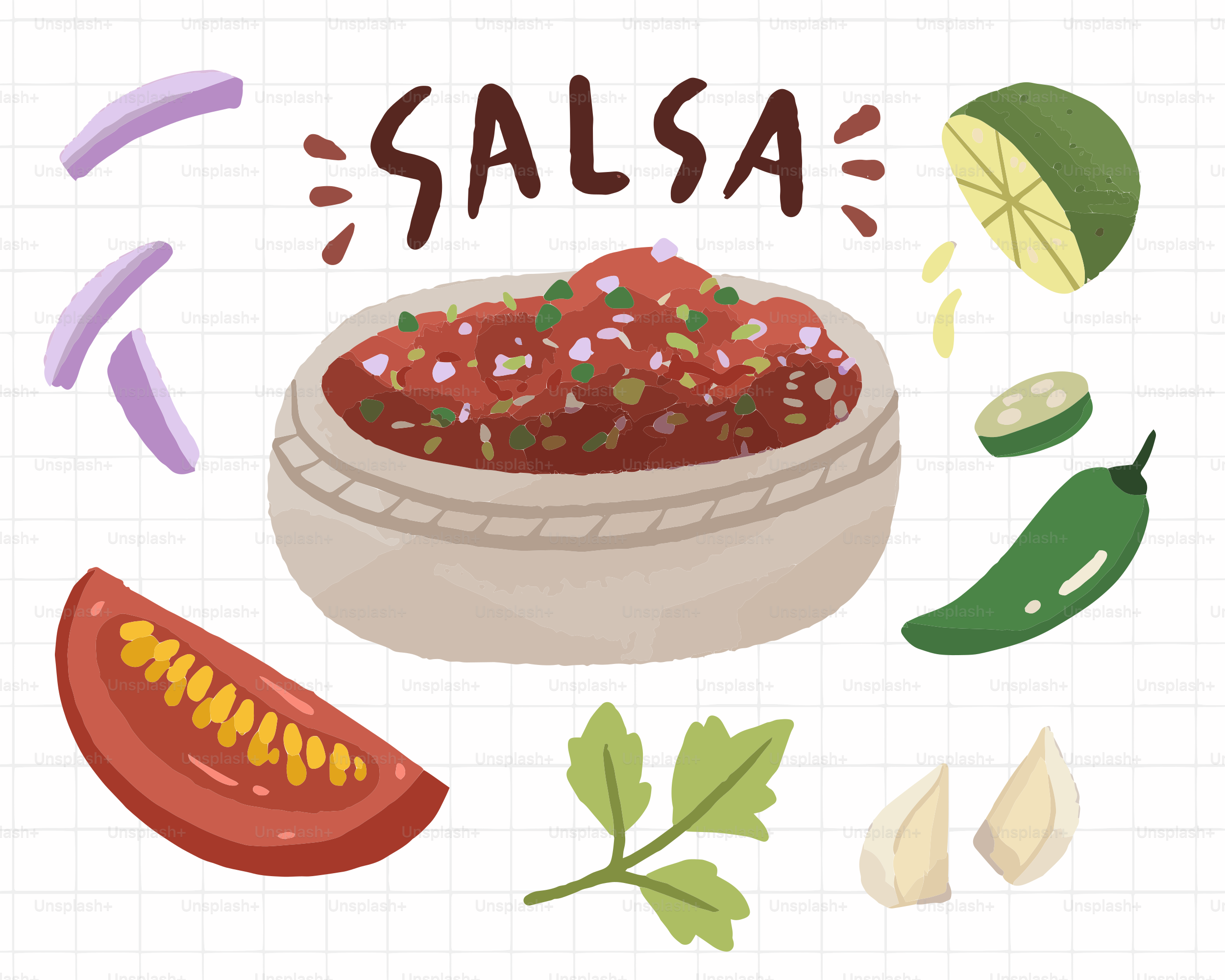 Uma foto de uma salsa em uma tigela