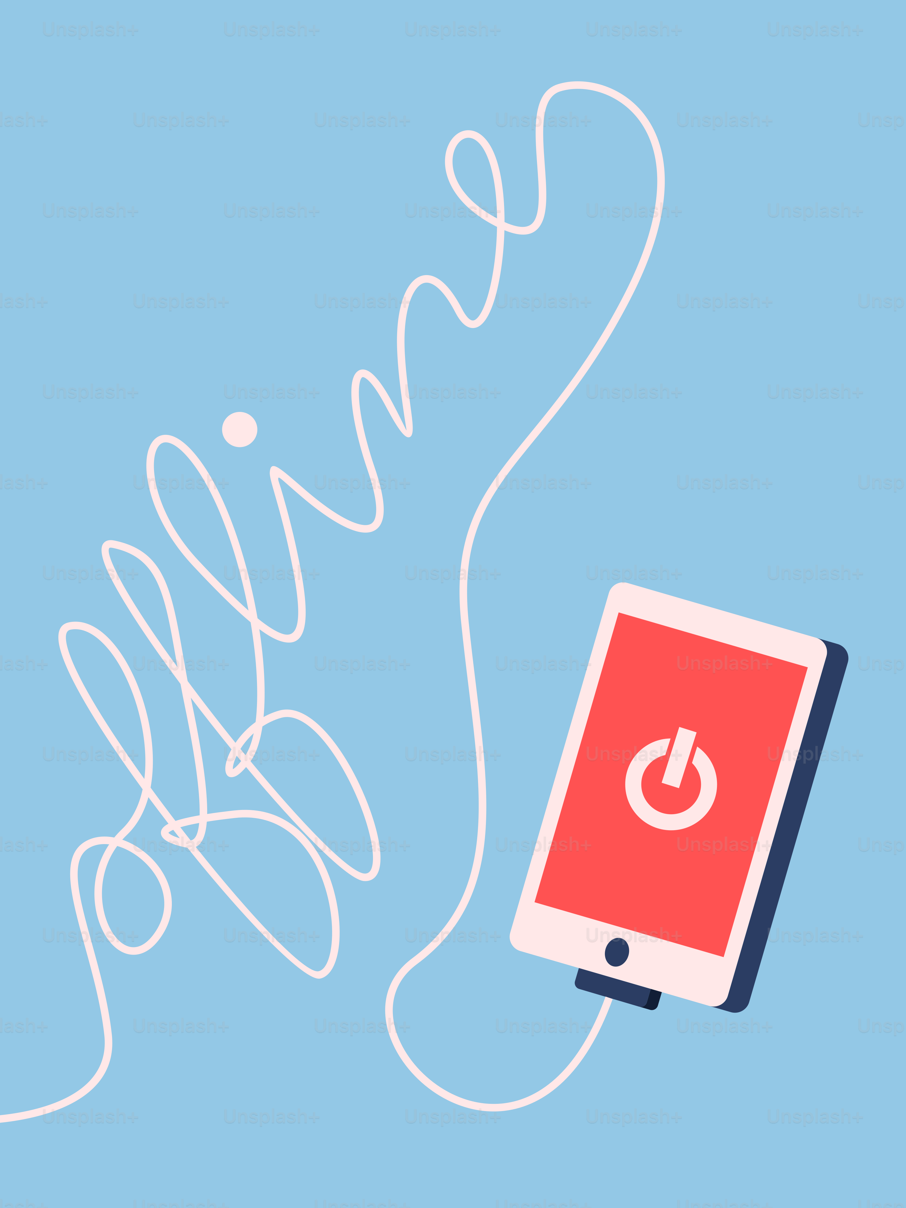 A cell phone with a power button on it