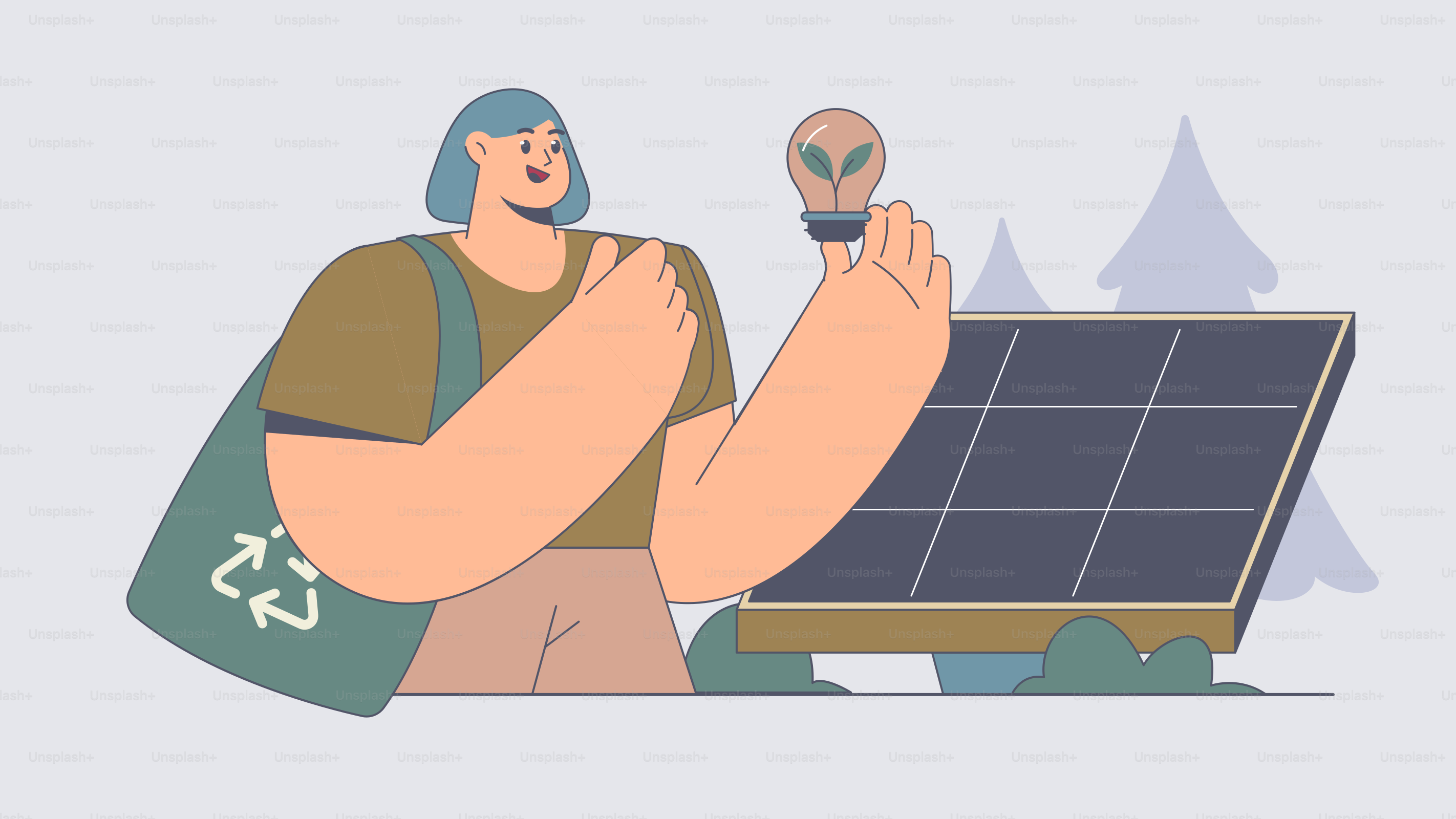 Un hombre sosteniendo una bombilla frente a un panel solar