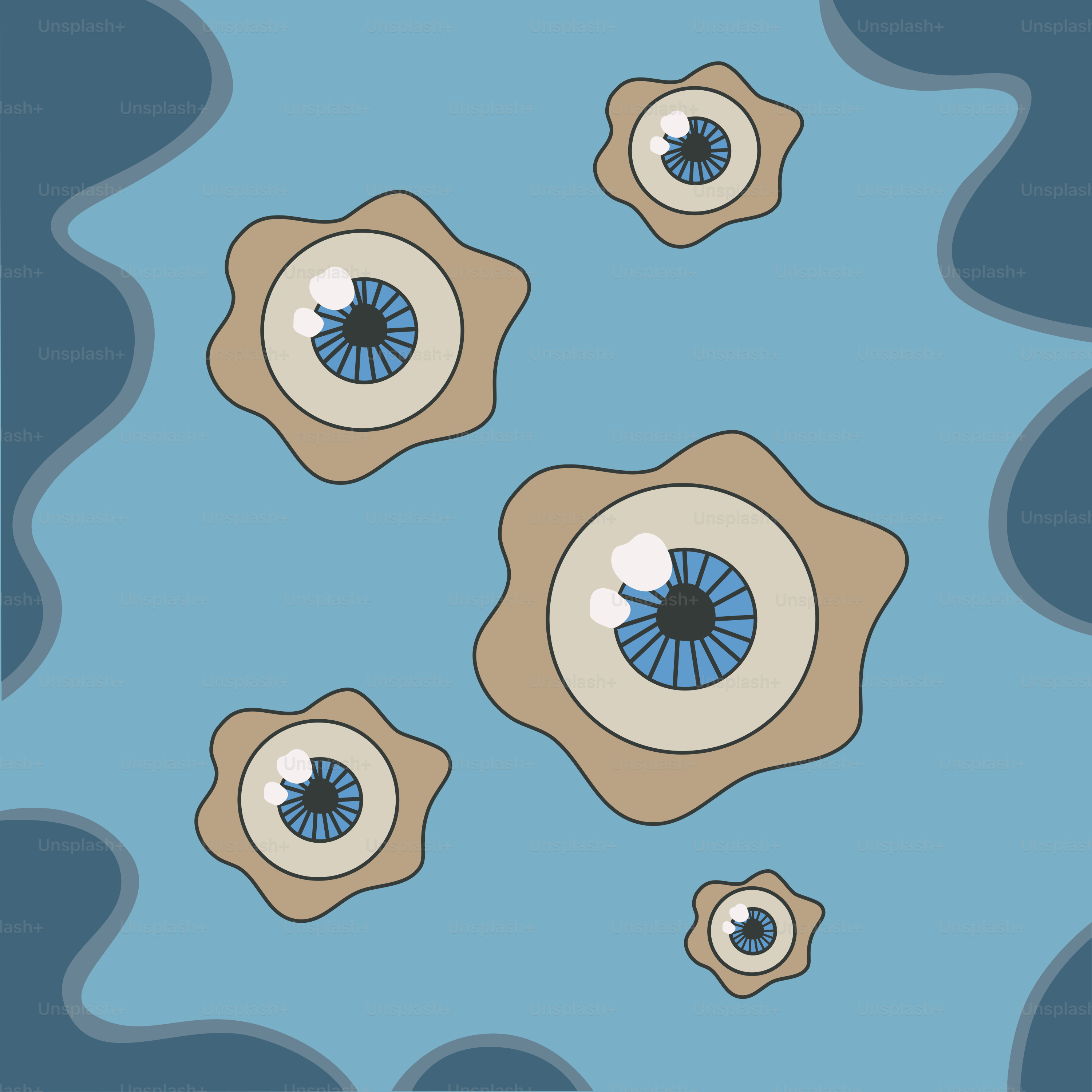 Un'immagine di un motivo con occhi azzurri