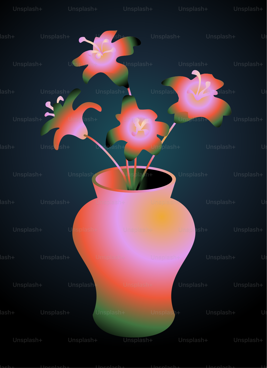 A picture of a vase with flowers in it