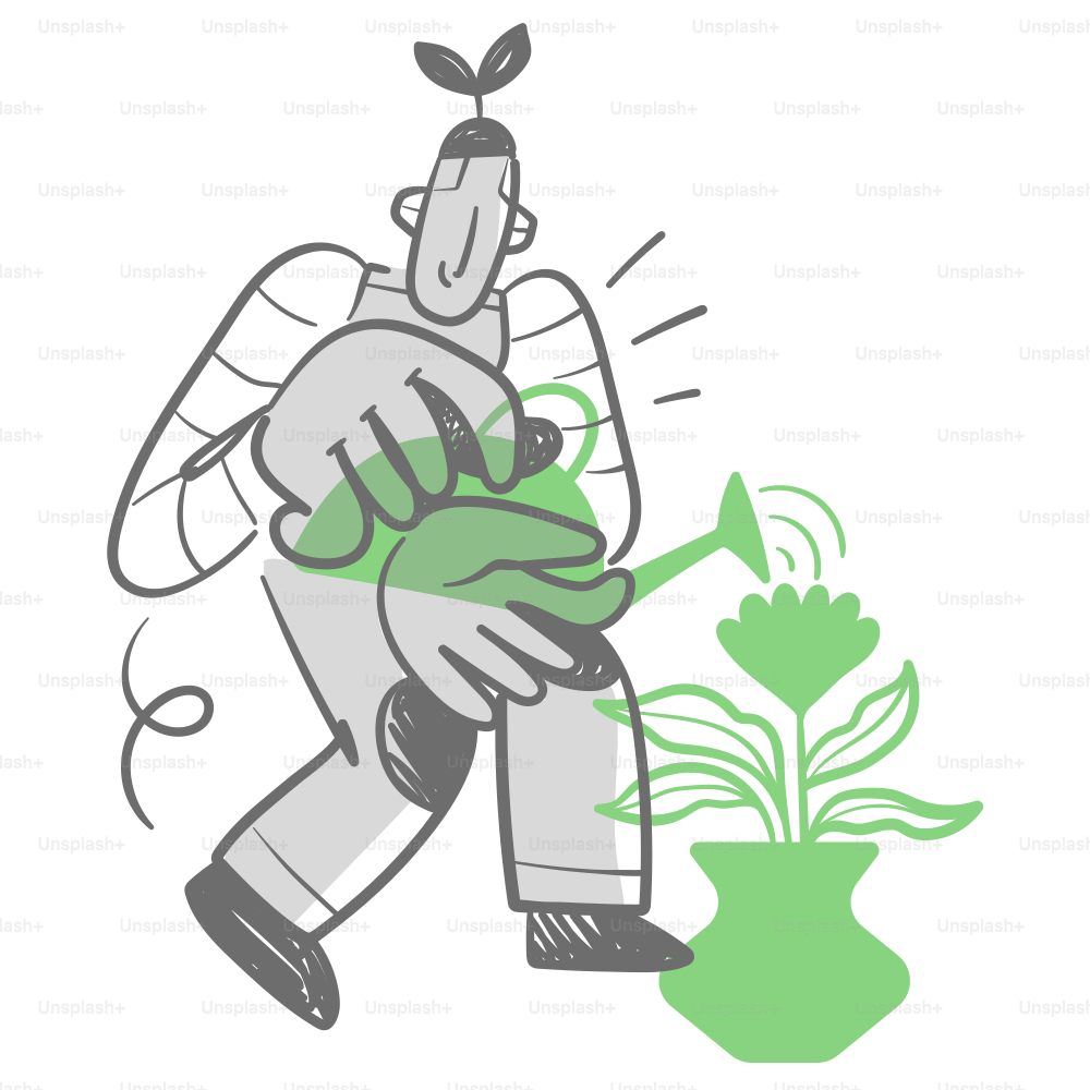 A drawing of a man holding a baby in his arms