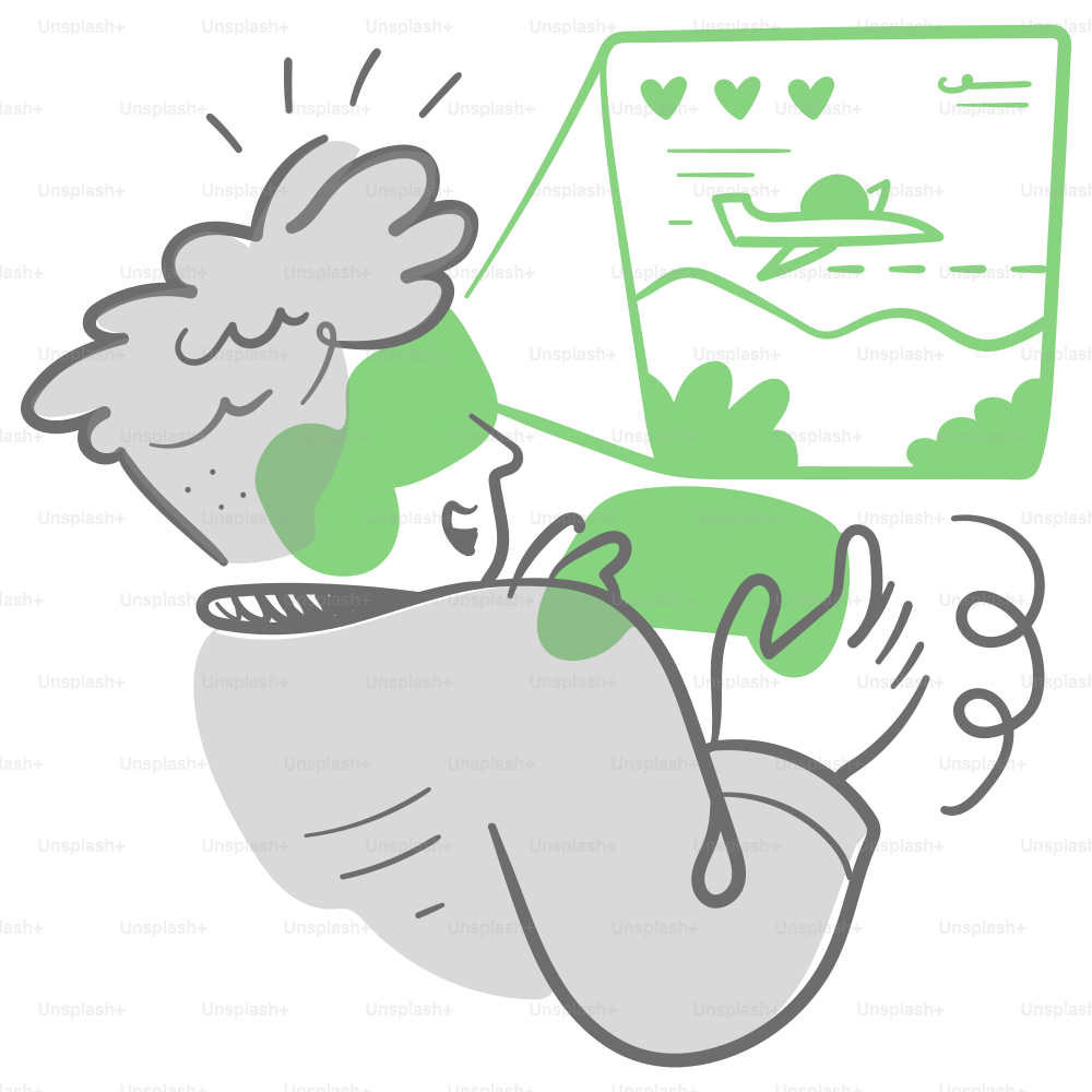 A drawing of a person holding a plant