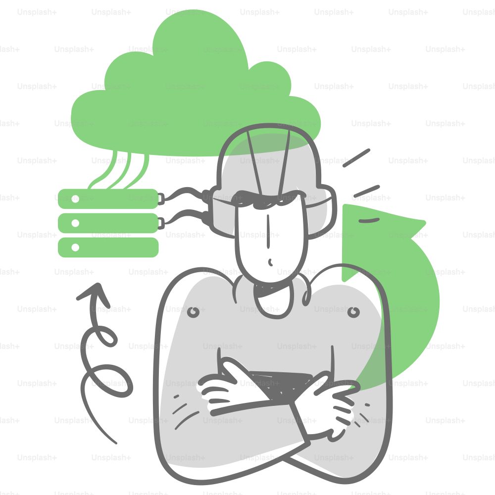 A man with his arms crossed in front of a cloud