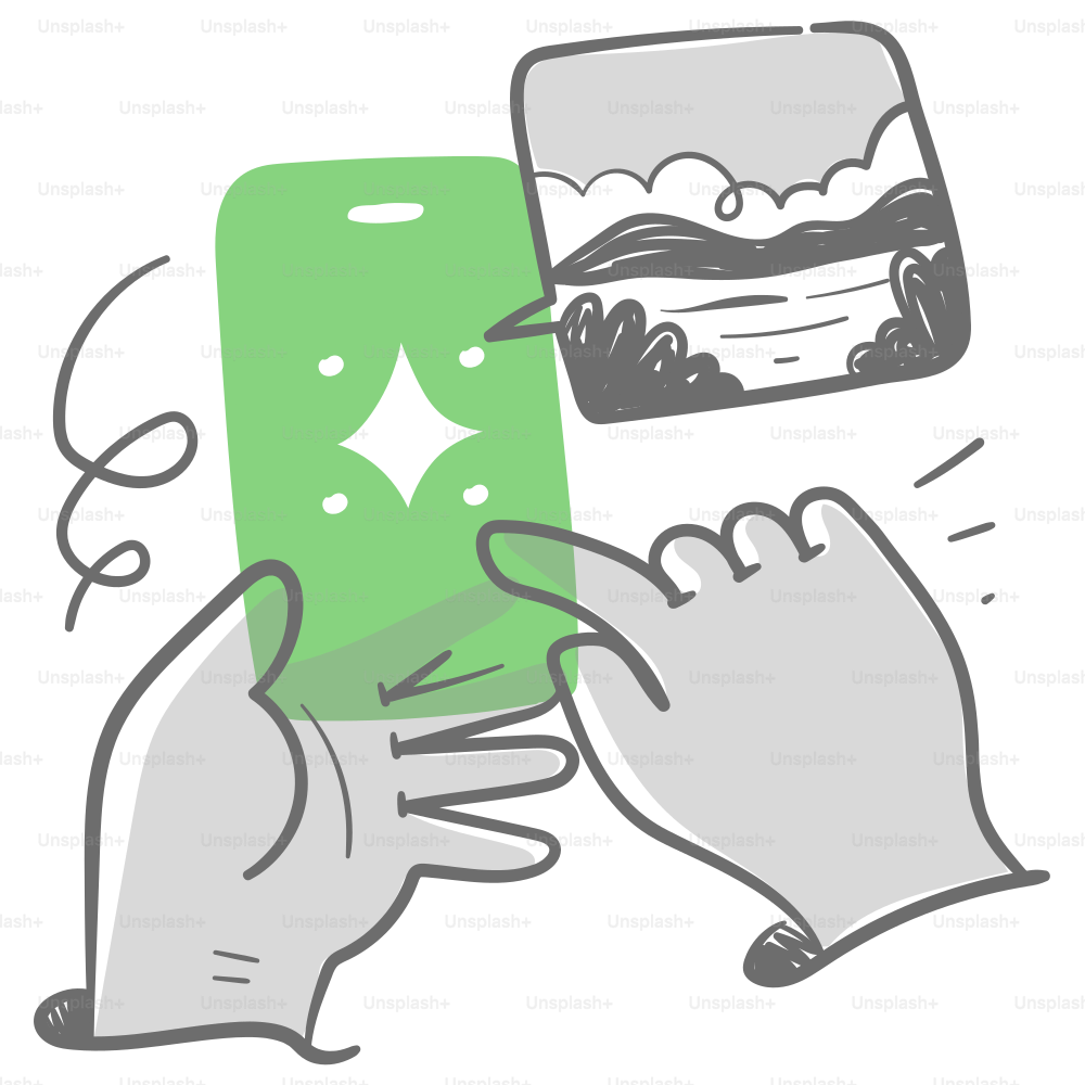 Una mano sosteniendo un teléfono inteligente con una imagen de un paisaje en la pantalla