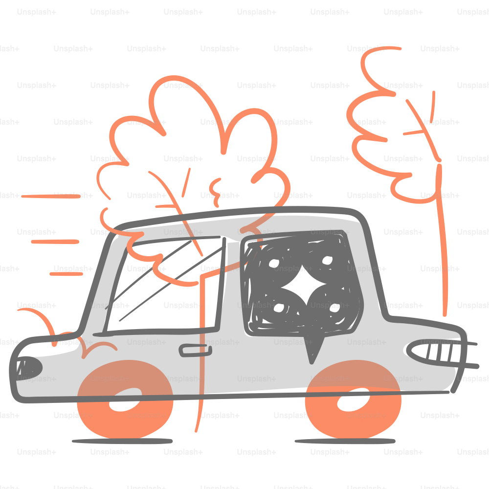 거리를 달리는 자동차의 그림