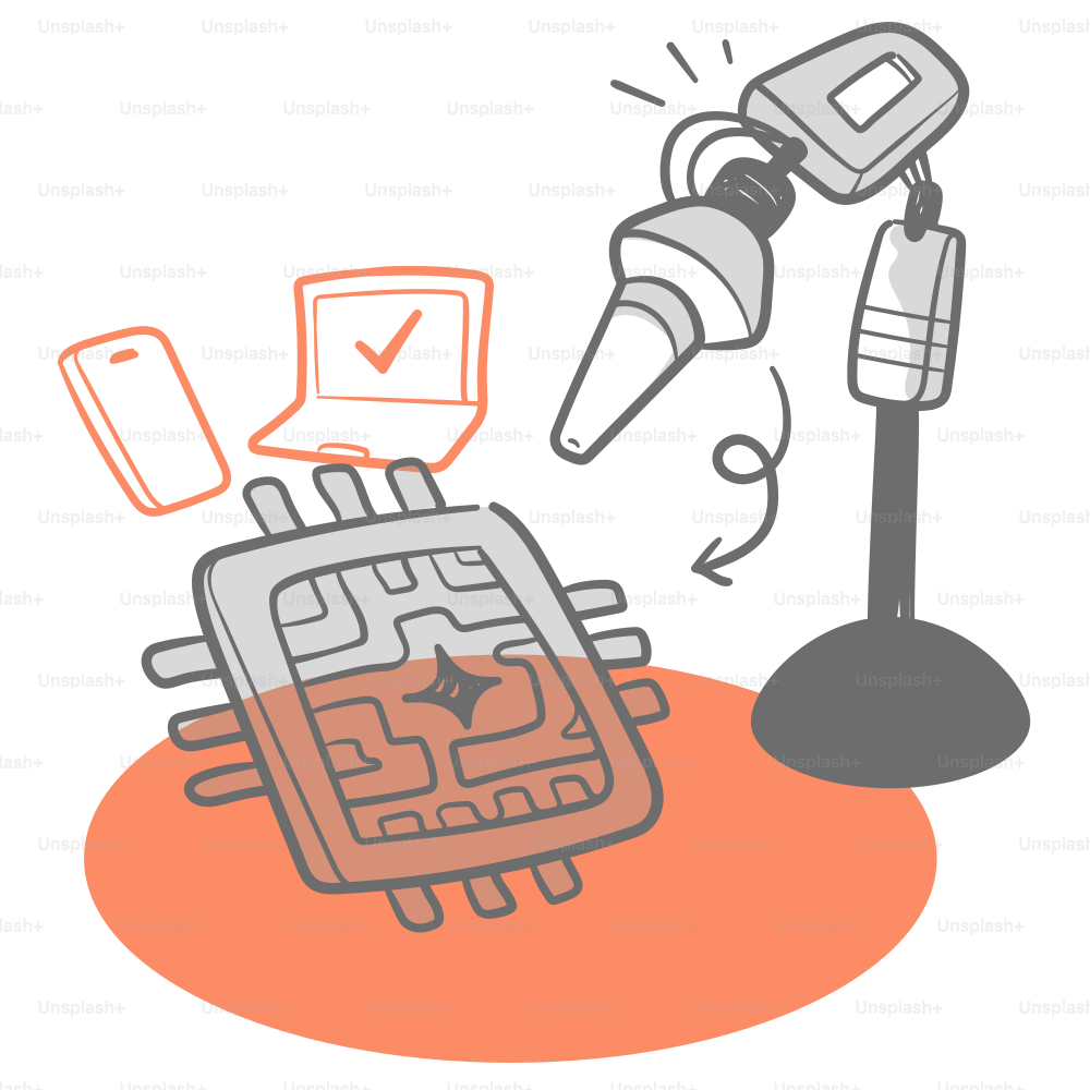 A drawing of a microphone and a microphone stand