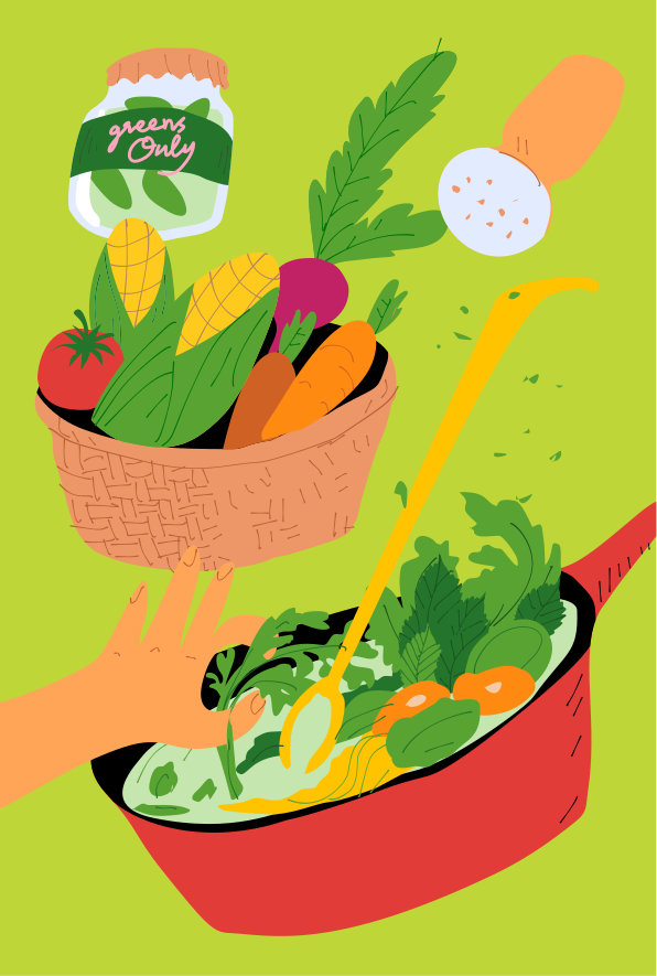 A person is holding a bowl of food