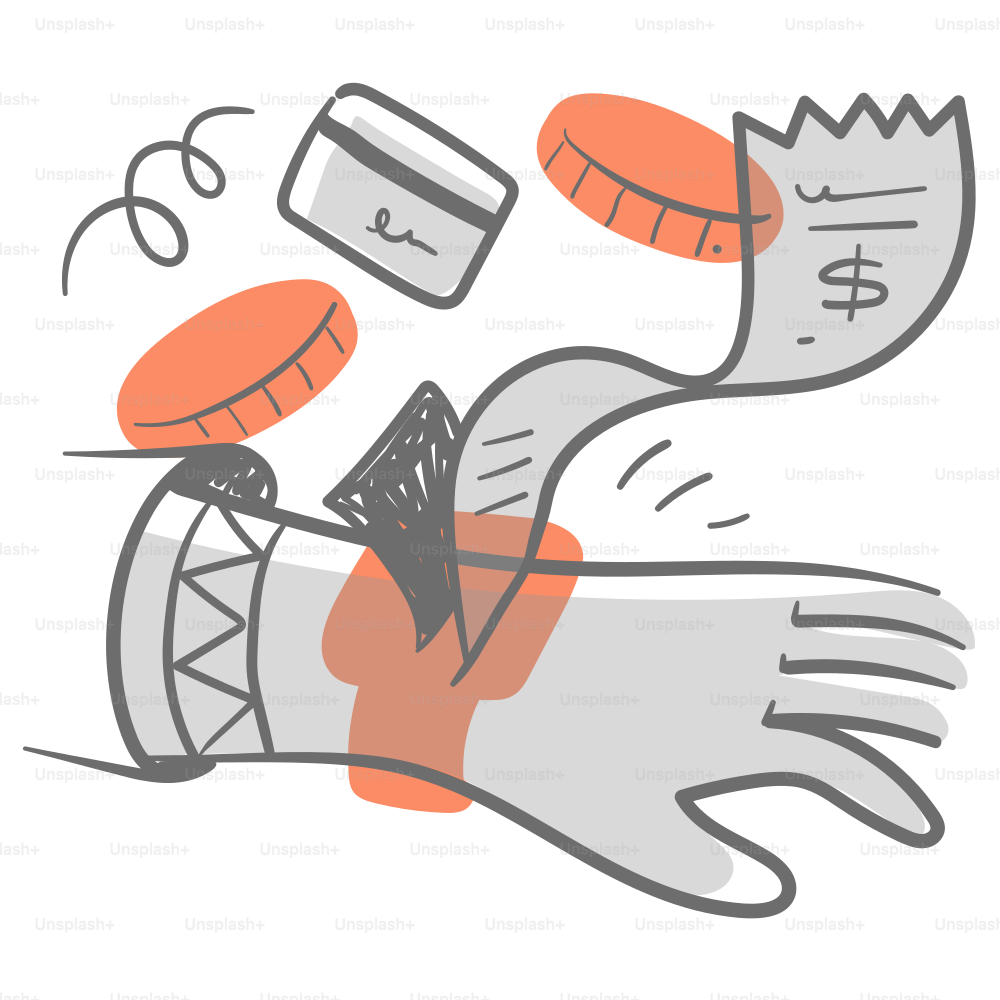 Un disegno di una mano che tiene una borsa di denaro vettoriale – Immagine di  Denaro su Unsplash, image size:3000x3000