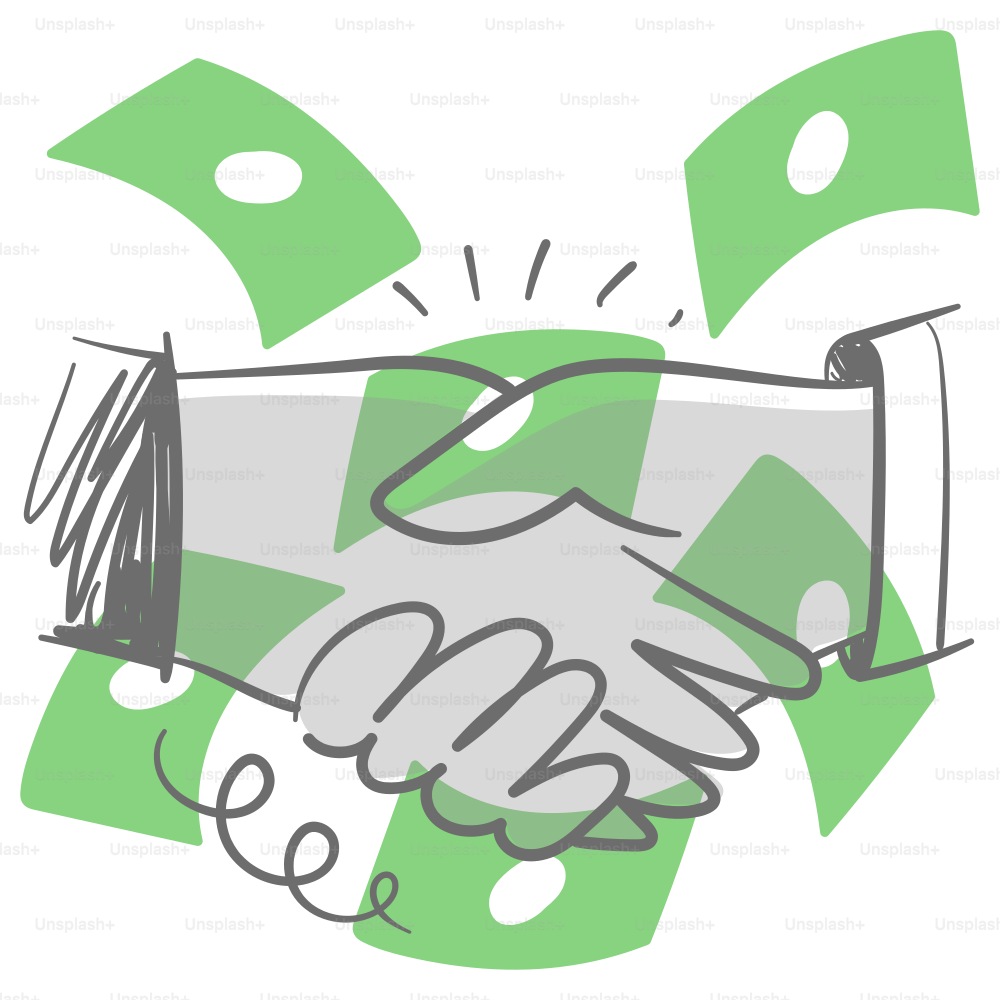 A drawing of a hand shaking another hand