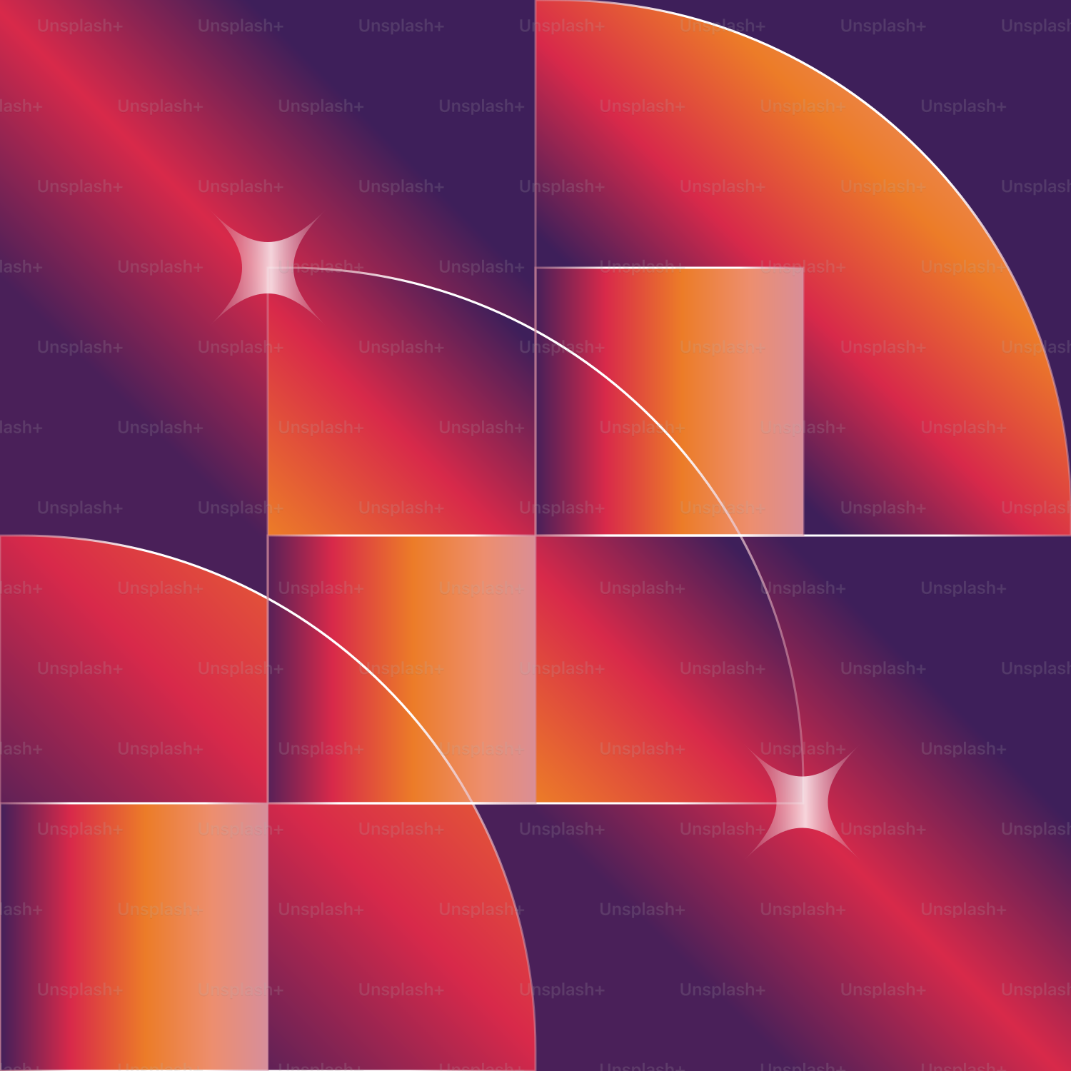 A purple and red poster with a star in the middle