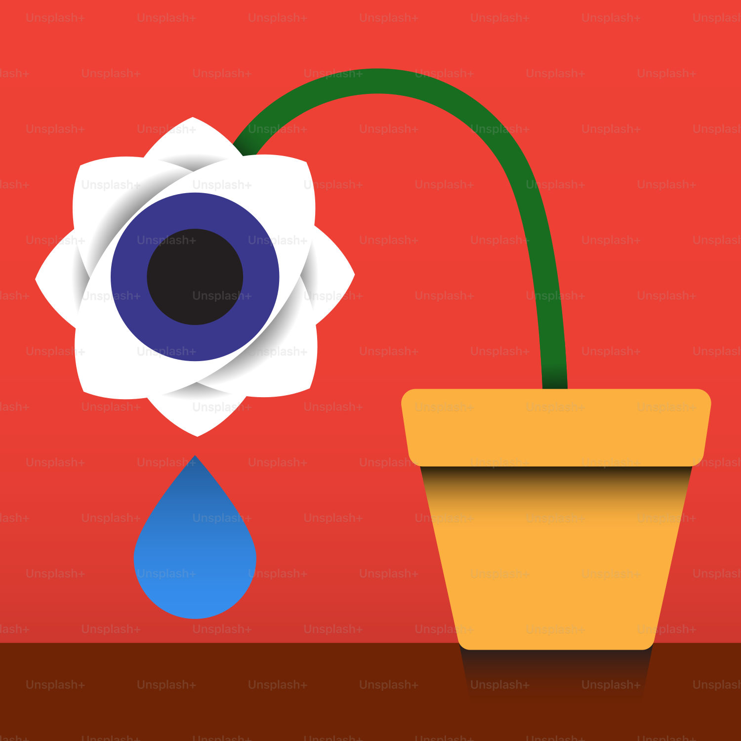 A potted plant with a flower in it