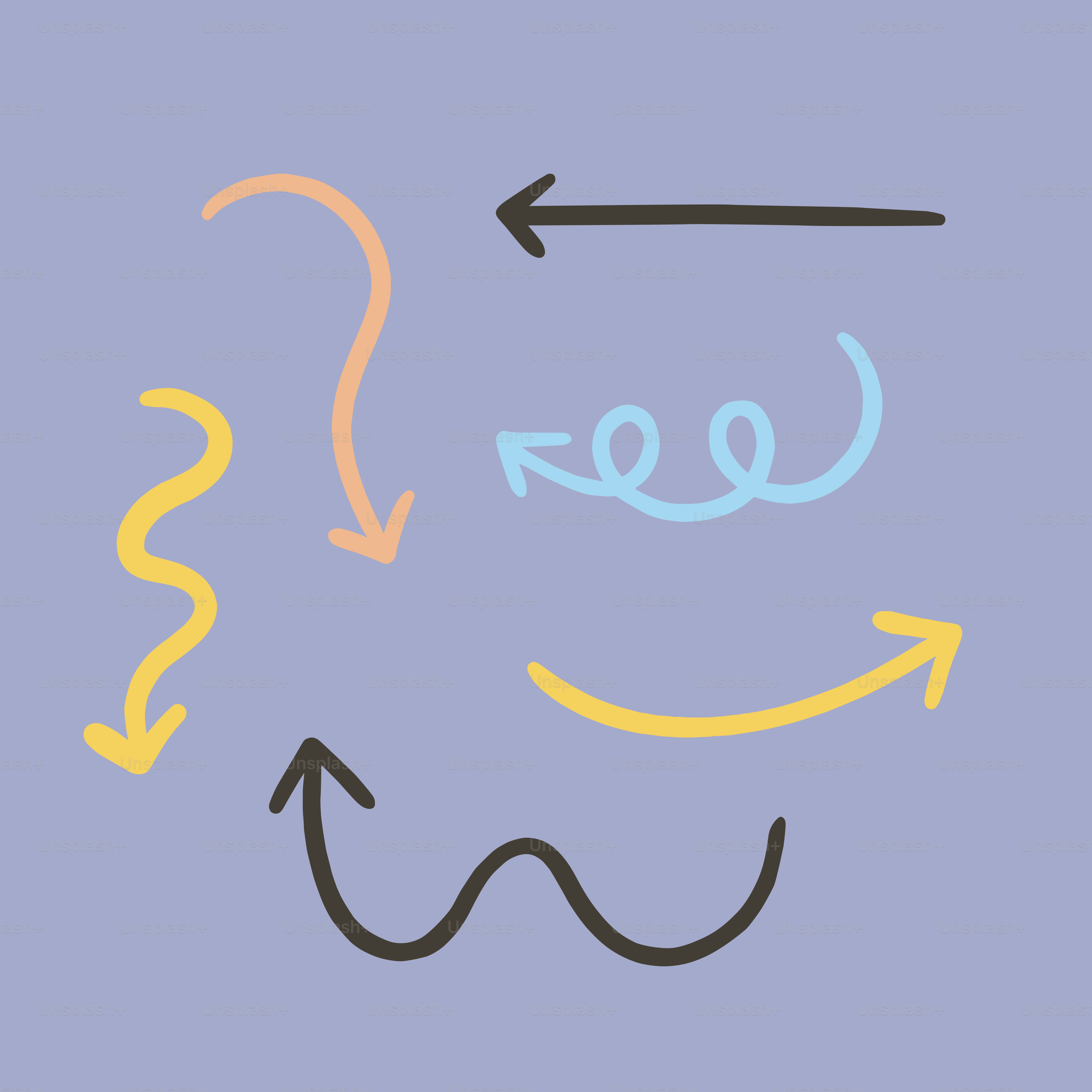 A drawing of a smile with an arrow pointing to the left