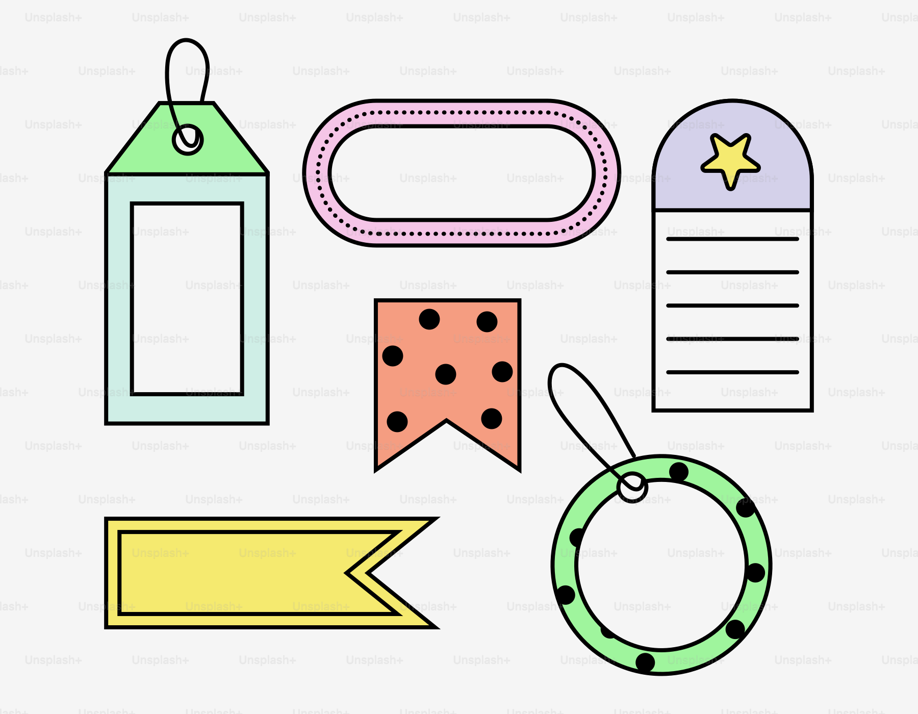 A white background with a bunch of different items