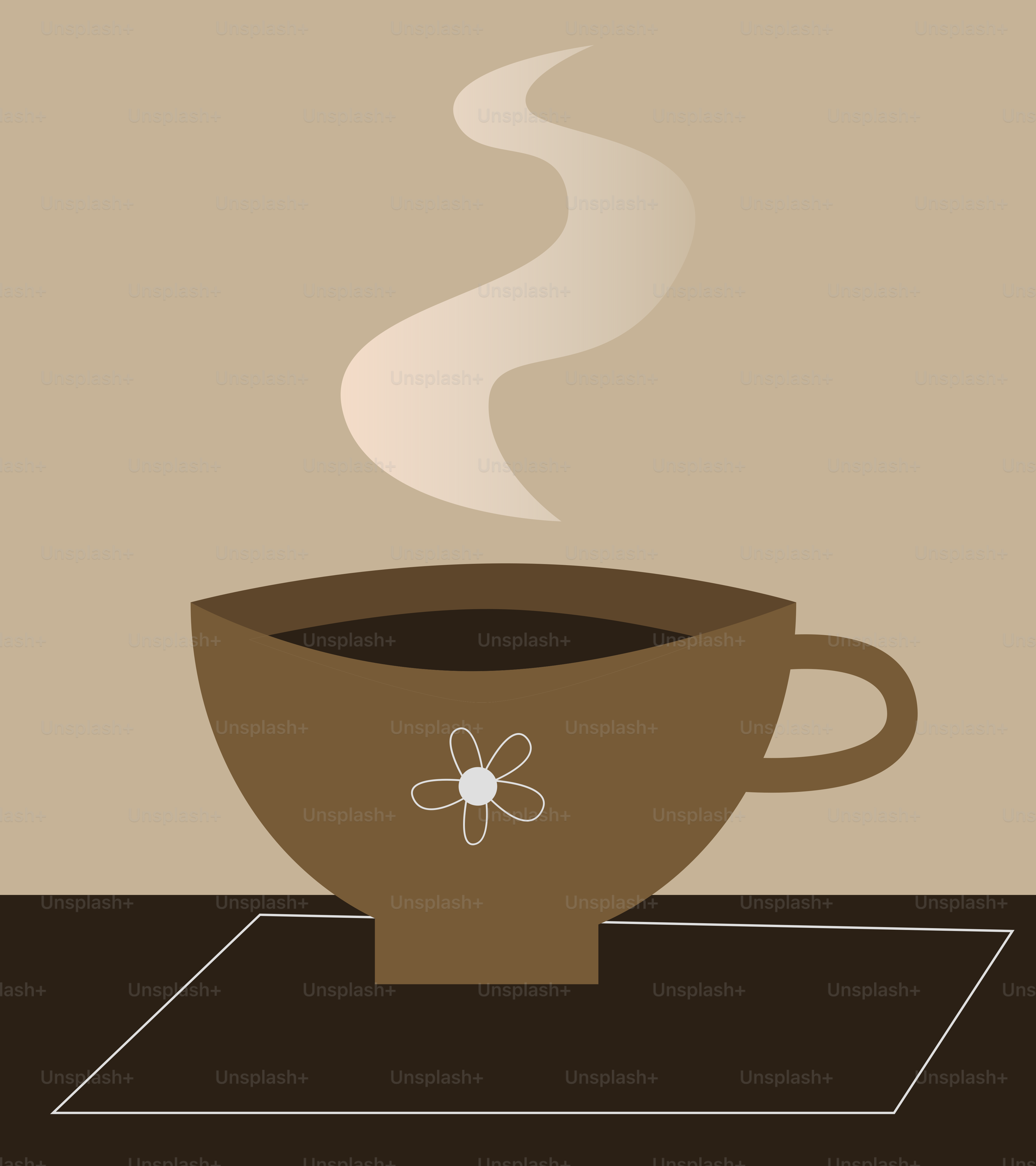 A coffee cup with steam rising out of it