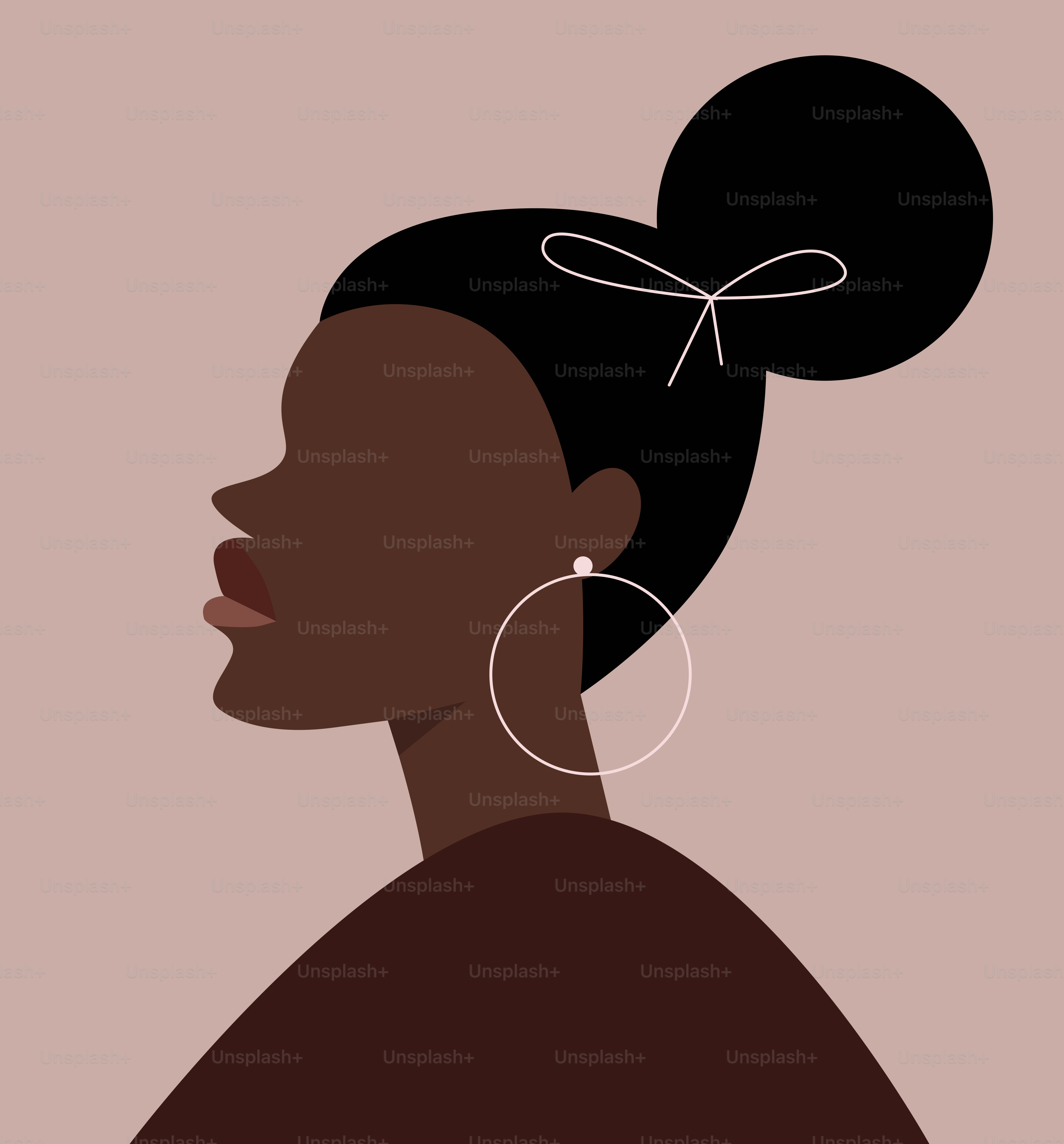 Une femme afro-américaine avec un chignon dans les cheveux