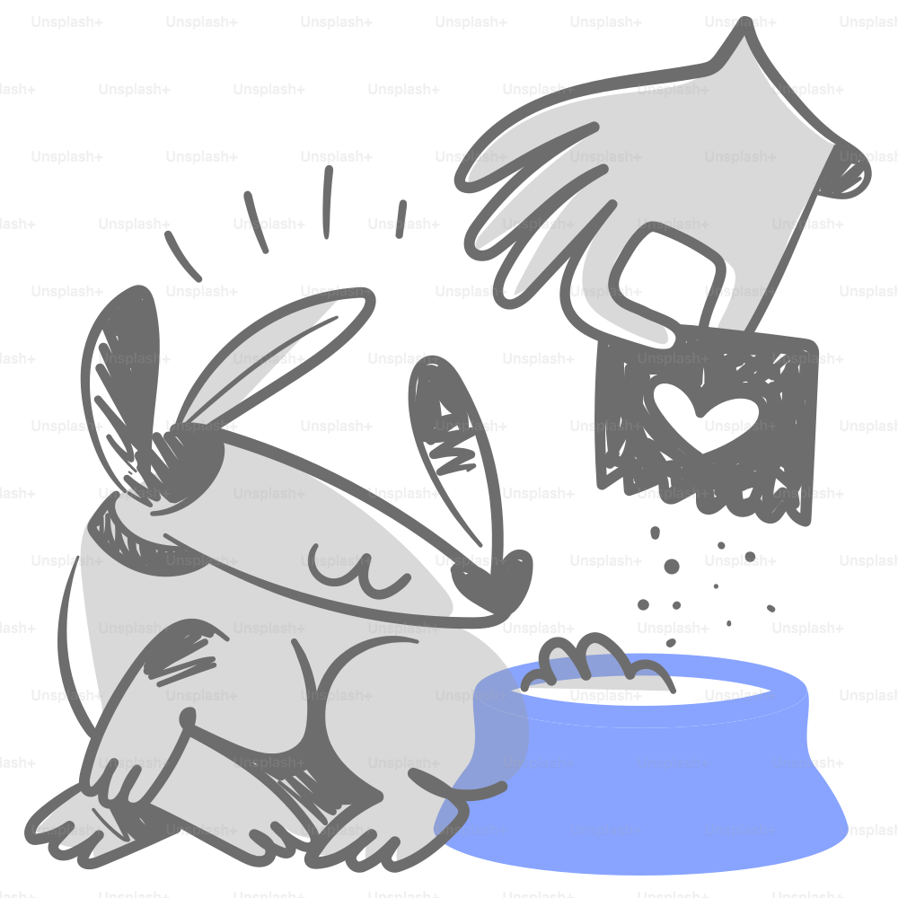 A drawing of a dog getting water out of a bowl