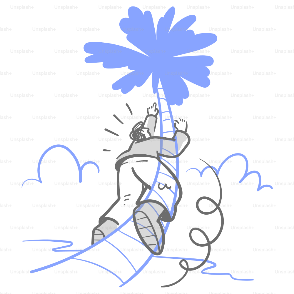 A drawing of a person on a surfboard