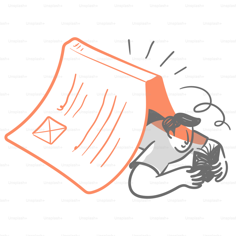 Un disegno di una persona che tiene una busta postale