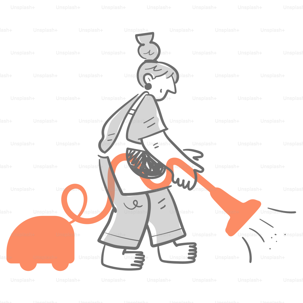 A drawing of a person with a dog on a leash