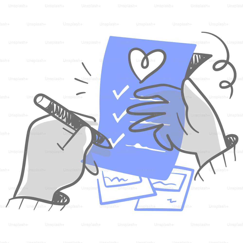 A drawing of two hands holding a piece of paper