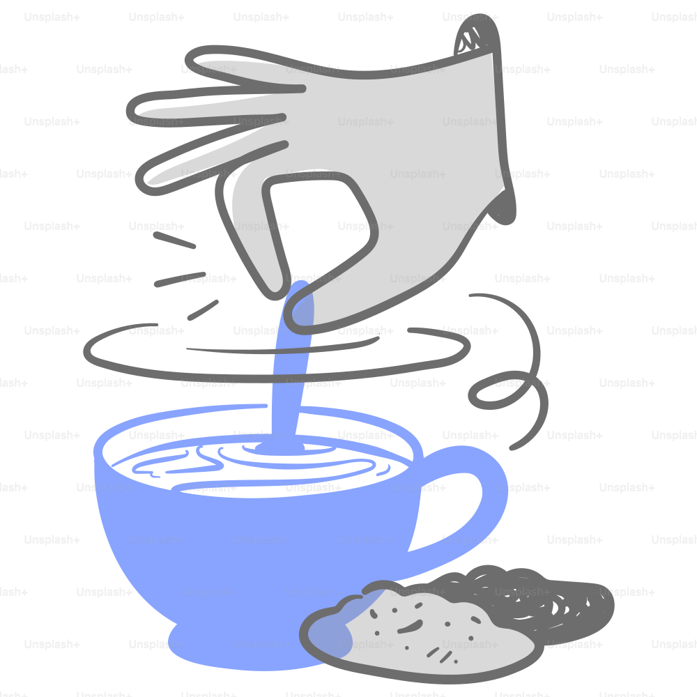 コーヒーにミルクを注ぐ手