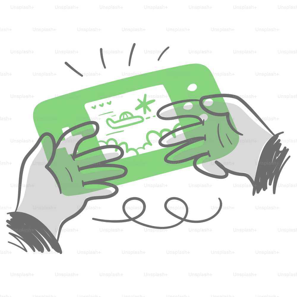 Two hands holding a green and white device