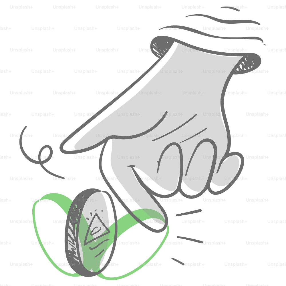 A drawing of a hand holding a tennis ball