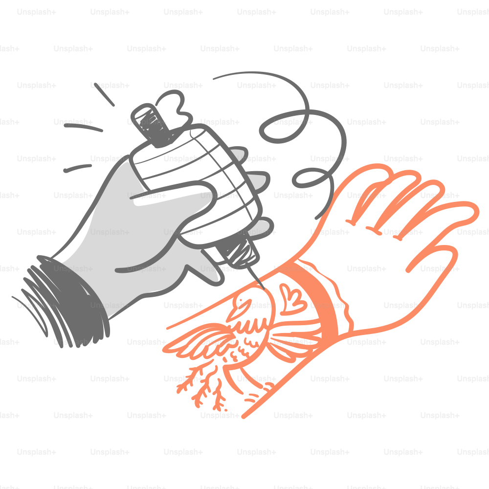 Eine Zeichnung einer Hand, die ein Feuerzeug hält