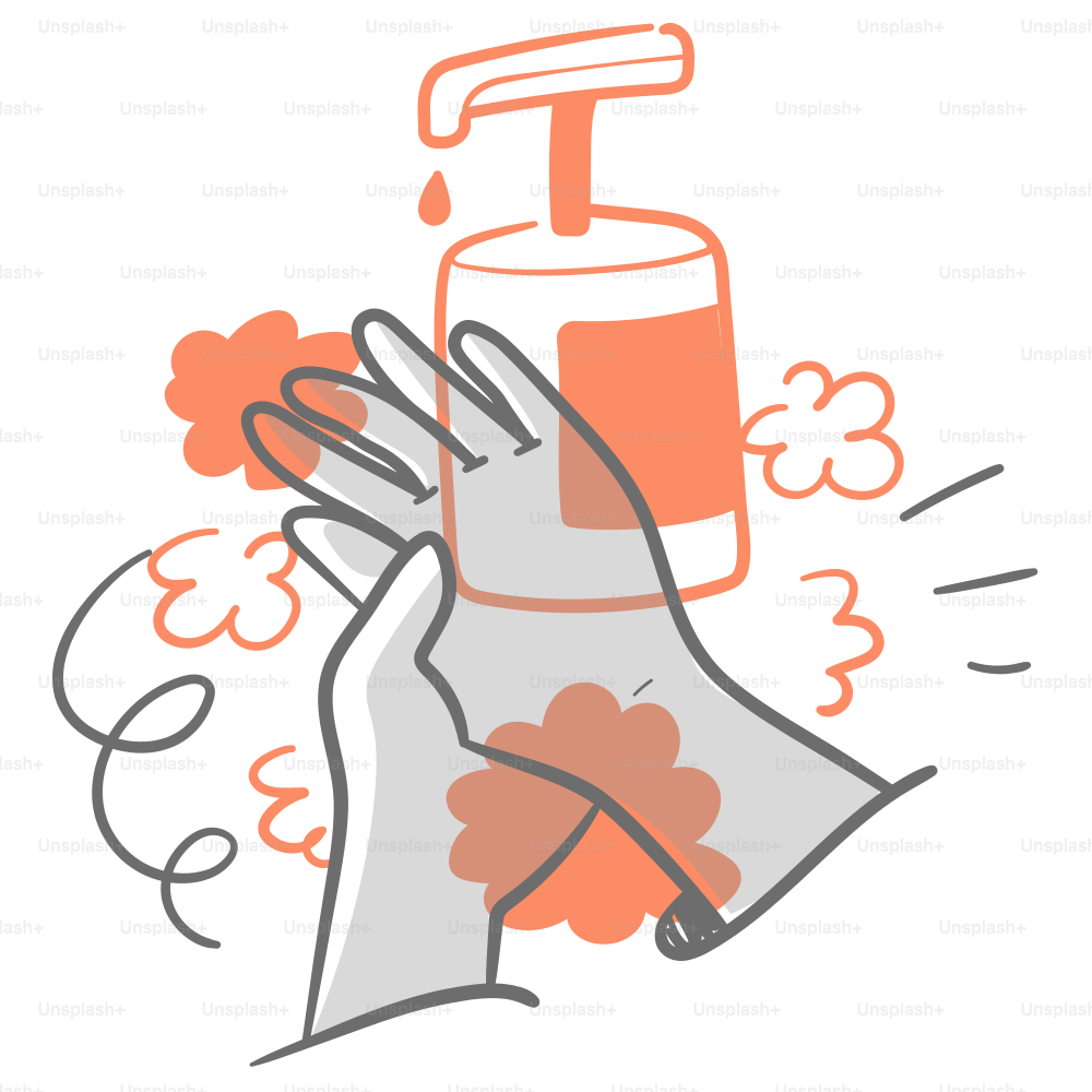 A hand holding a soap dispenser with soap on it