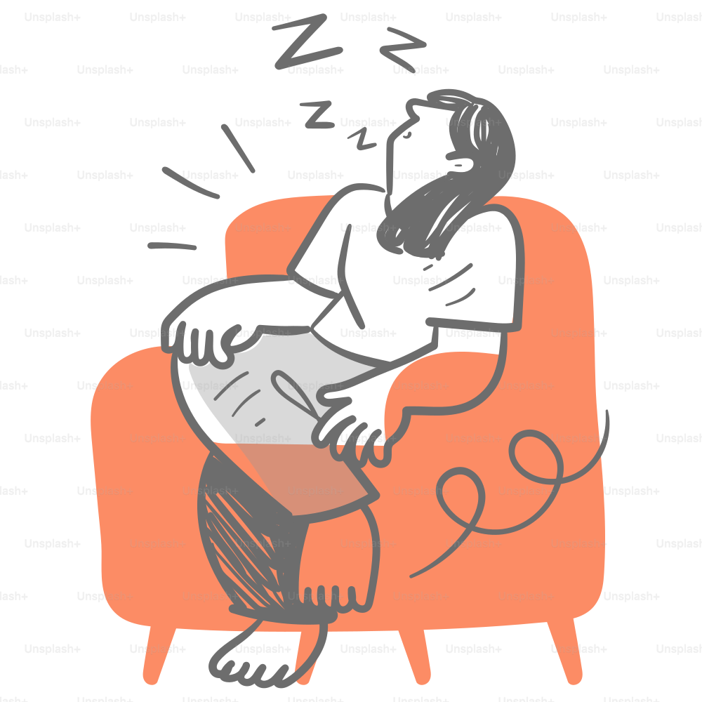 A drawing of a man sitting on a chair
