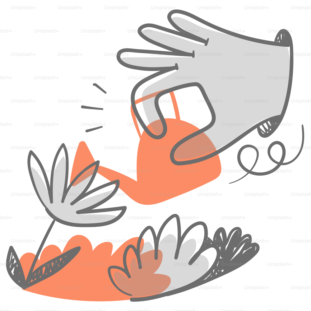Um desenho de uma mão alcançando uma flor