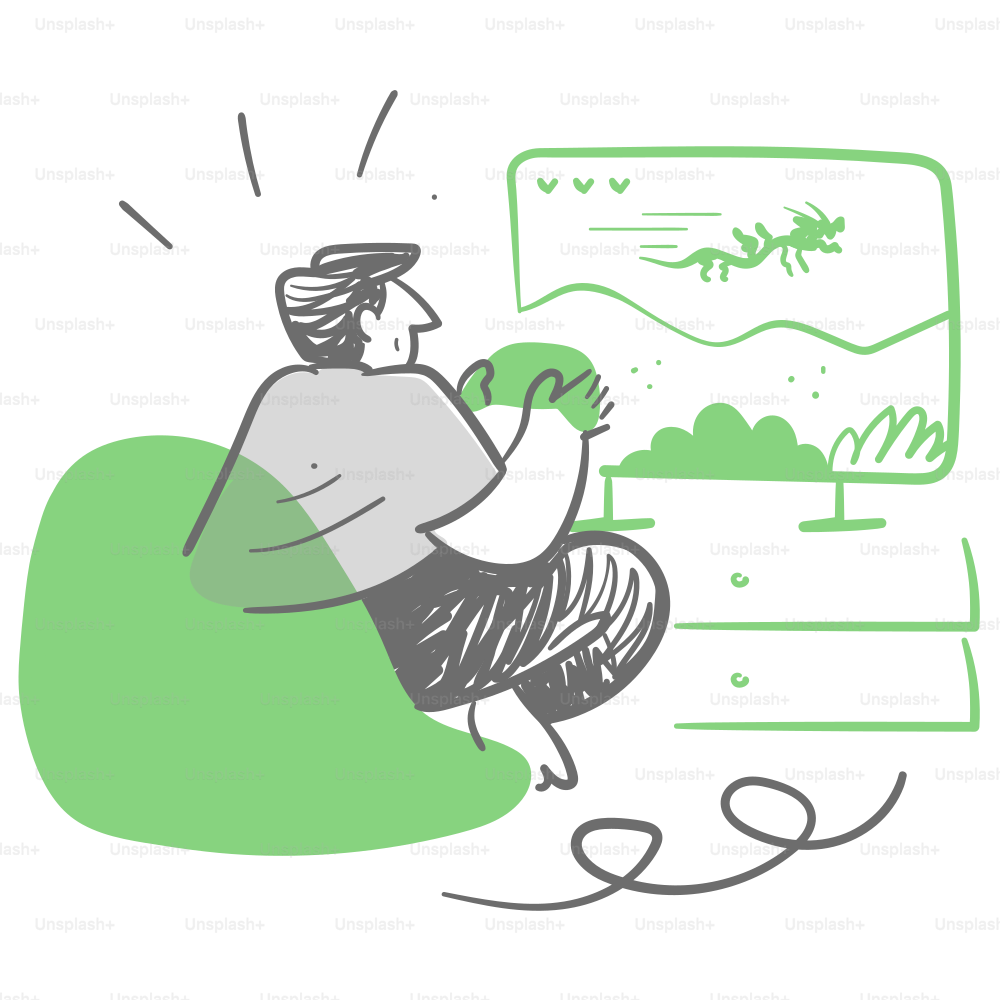 A drawing of a man sitting on the ground