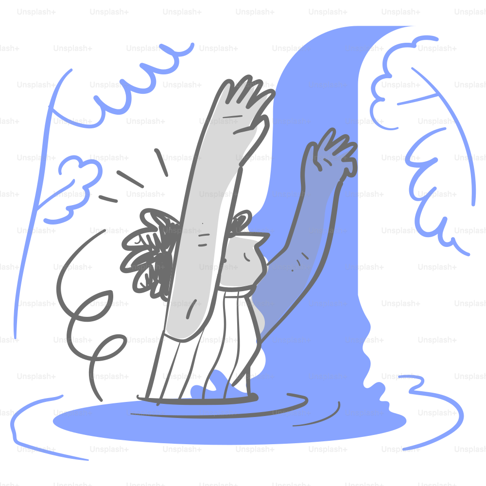 A drawing of a person reaching for a frisbee